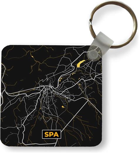 Sleutelhanger Uitdeelcadeautjes Kaart Spa Plattegrond Goud