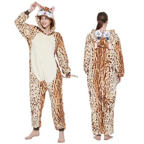 Orange Cute Cat Onesie For Adults Animal Onesies Pajamas Halloween