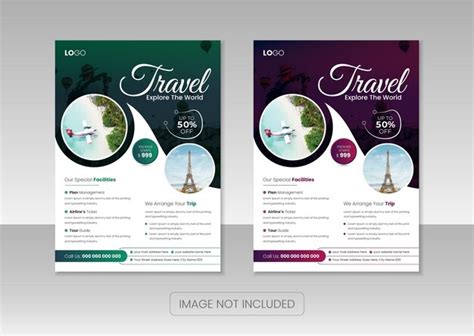 Reise Flyer Design Vorlage Premium Vektor