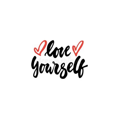 Love Yourself Hand Lettering Inscription Text Design Stock Vector