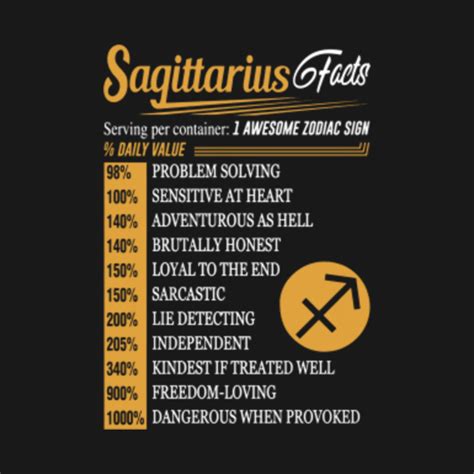 AWESOME SAGITTARIUS FACTS Sagittarius T Shirt TeePublic