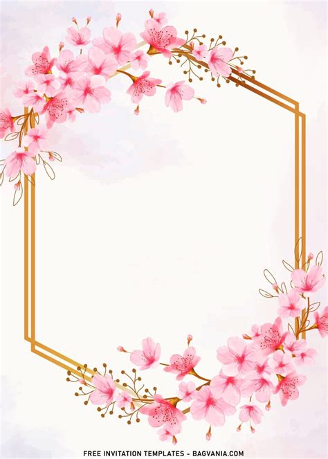 8 Cherry Blossom Rustic Pink Floral Invitation Templates