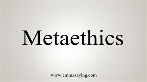 How To Say Metaethics - YouTube