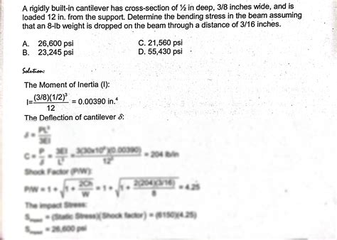 SOLUTION A Rigidly Built In Cantilever Beam Studypool