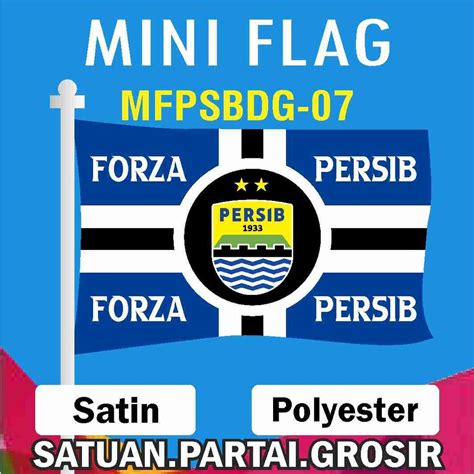 Jual Sablon Bendera Printing Custom Motif Persib Bandung Mini Flag