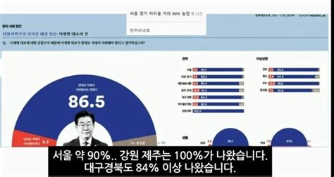 웹진 인벤 민주당지지층 이재명당대표 사퇴여론조사 오픈이슈갤러리