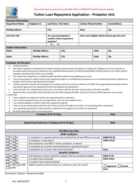 Fillable Online Ensure The Most Current Form Is Submitted Refer To