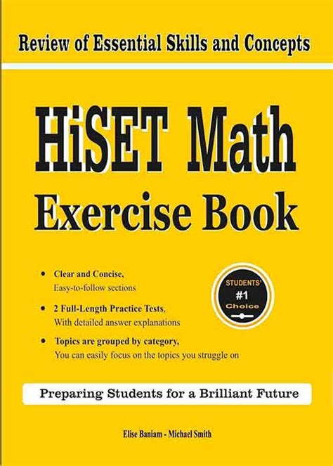 HiSET Math Exercise Book Review Of Essential Skills And Concepts With