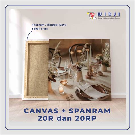 Jual Paket 20R 20RP Spanram Canvas Print Cetak Foto Poster Ukuran