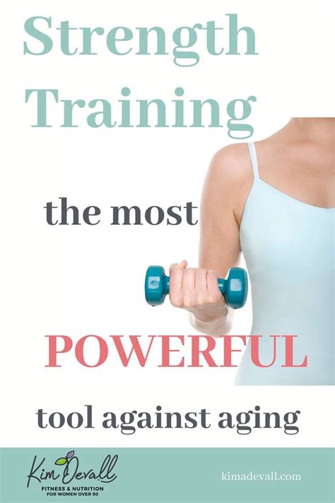 a woman holding two blue dumbs with the words strength training, the ...