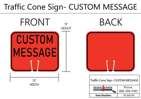 Traffic Cone Sign - CUSTOM MESSAGE - Traffic Cones For Less