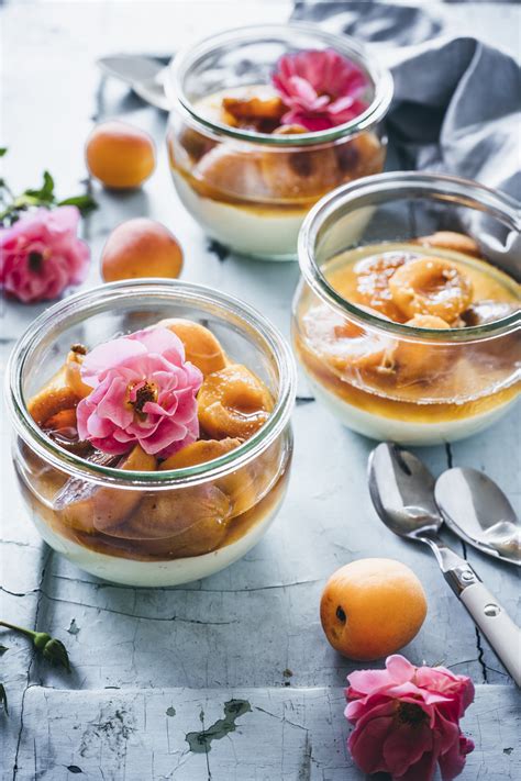 Sommer Dessert im Glas Einfache Vanille Crème mit Aprikosenkompott