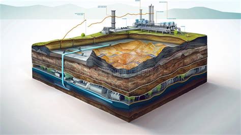 Detailed Cutaway Illustration Of An Industrial Facility With