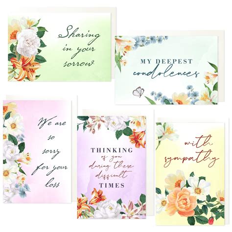 Sympathy Cards with Envelopes Assortment Box - 30pc Bulk Condolence ...