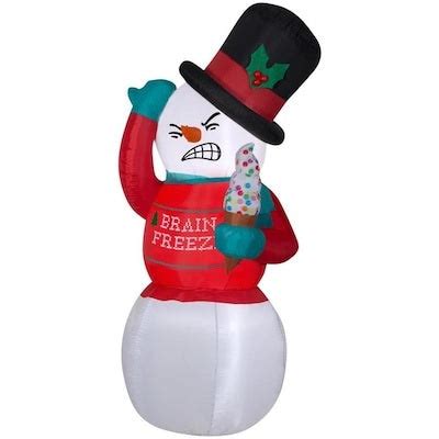 6' Airblown® Inflatable Shivering Snowman with Ugly Sweater