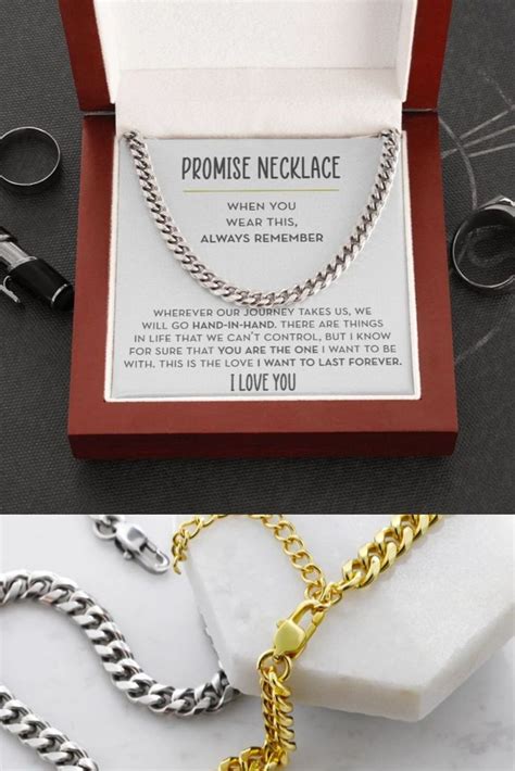 Promise Necklace For Him Promise Gift Boyfriend Chain Link Etsy In