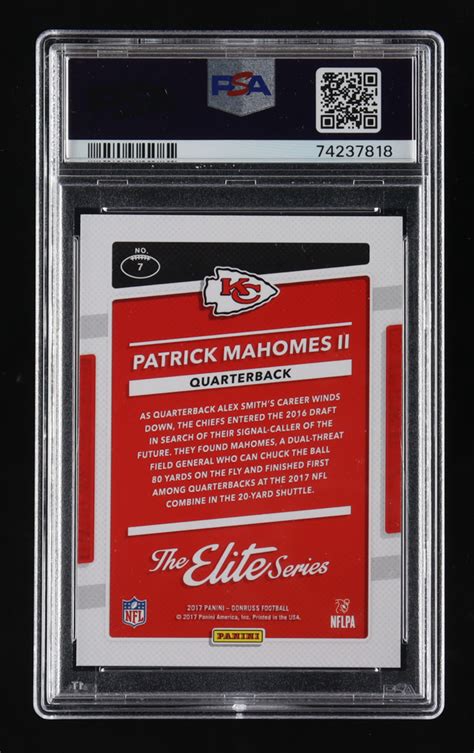 Patrick Mahomes II 2017 Donruss The Elite Series Rookies 7 RC PSA 10