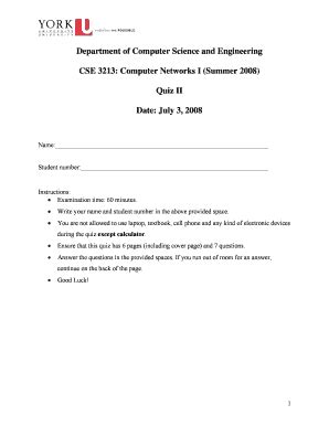 Fillable Online Cse Yorku Cse Quiz S Solutions Doc Cse Yorku Fax