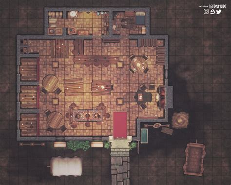 25 X 25 Cozy Tavern Map Rbattlemaps