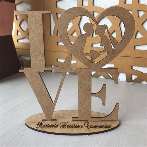 Ref Kit Lembrancinhas De Casamento Personalizadas Love Mdf Cru