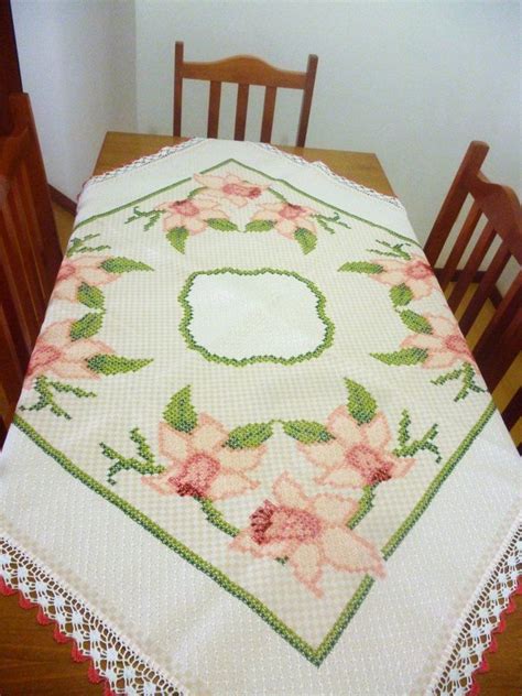 Bordado Em Tecido Xadrez Toalha De Mesa Handmade Crafts Diy And