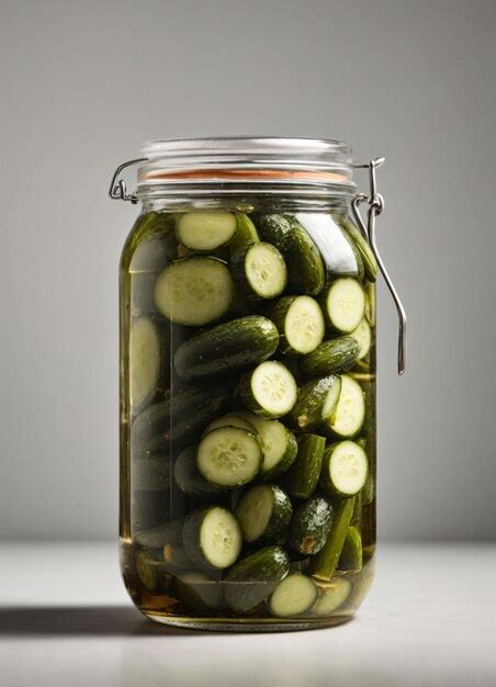 Premium AI Image | A Jar of Cucumber Pickle Product Photography