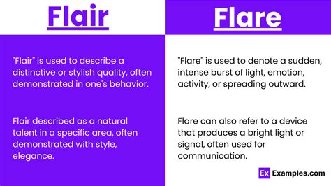 Flair vs Flare - Difference, Meanings, Examples, How to use