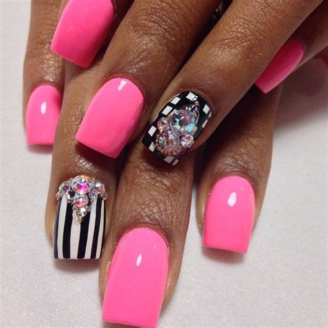 Tonika Marie On Instagram 👊 Shocking Pink” Hot Nails Cute Nails