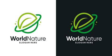 World logo design template with leaf logo design graphic . Symbol, icon ...