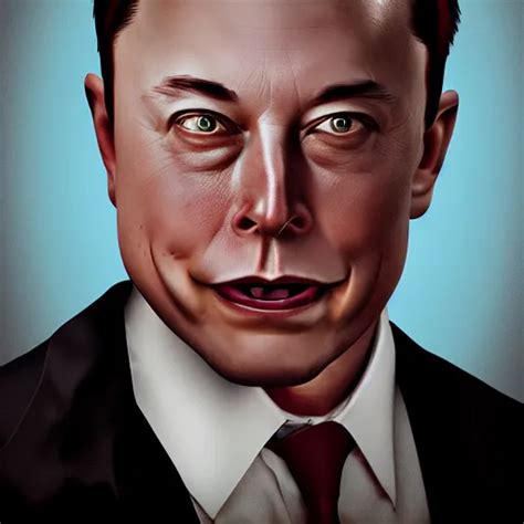 Terrified Elon Musk Big Head Award Winning Portrait Stable