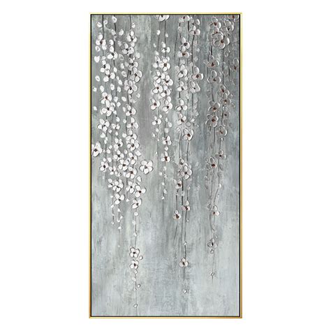 Silver Art Framed Wall Art Wall Painting Abstract Floral - Etsy