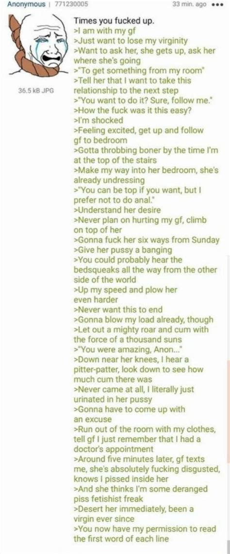 Anon Wants To Lose His Virginity Greentext