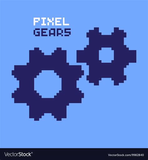 Pixel Gears Royalty Free Vector Image Vectorstock