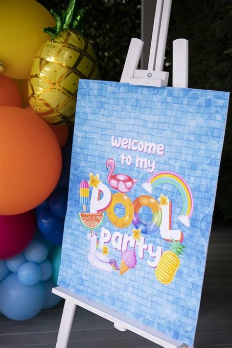 Kara's Party Ideas Palm Springs Pool Party | Kara's Party Ideas