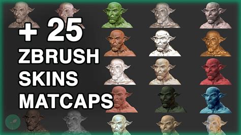 Artstation 25 Zbrush Skin Matcap Material Resources