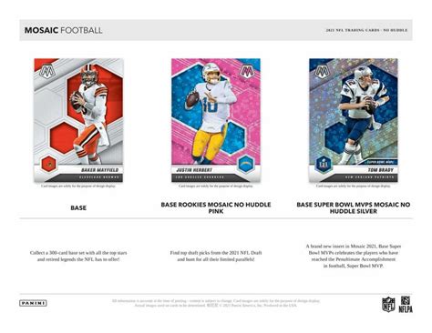 Panini Mosaic Football No Huddle Box Breakaway Sports Cards