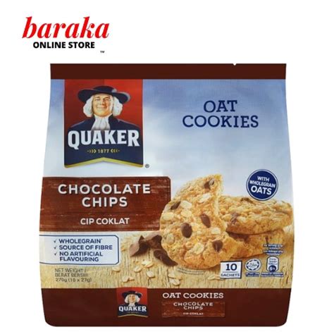 Quaker Oat Cookies Chocolate Chips 10 Sachets X 27g 270g Shopee