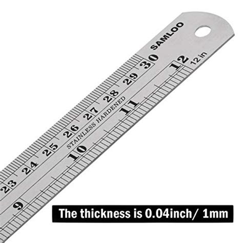 Inch Stainless Steel Ruler Metal Ruler Kit With Conversion Table