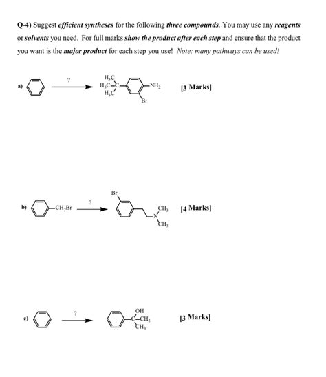 Solved Q Suggest Efficient Syntheses For The Following Chegg