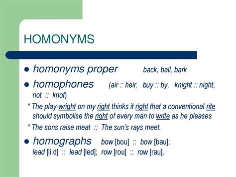 English Vocabulary As A System Homonyms Synonyms Antonyms