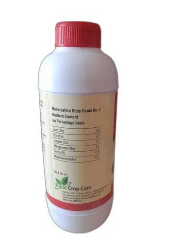 Bio Tech Grade Unnat Micronil Fs Multi Micro Nutrient Liquid Fertilizer Bottle Packaging Size