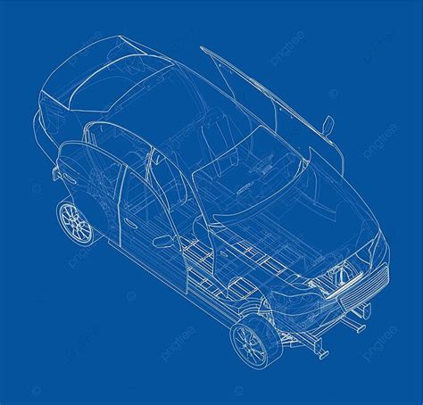 Assembling Electric Car Vector Sketch Business Orthography Vector