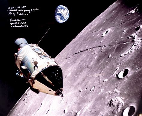 Frank Borman Signed Apollo 8 Earthrise Poster Raptis Rare Books