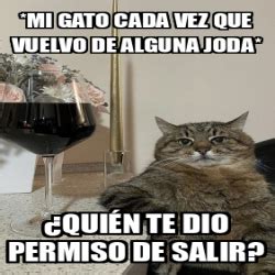 Meme Personalizado Mi Gato Cada Vez Que Vuelvo De Alguna Joda