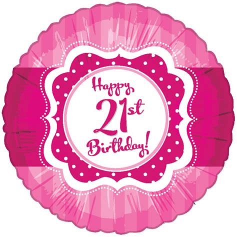 21st Birthday Foil Balloons Pink Perfectly Pink Happy 21st Birthday!