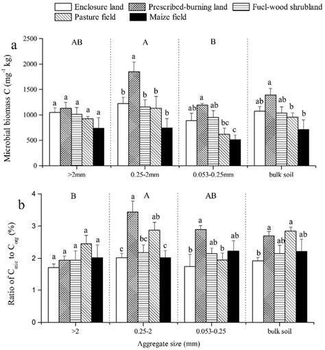 Microbial Biomass Carbon Mbc A And The C Mic C Org Ratios B Of