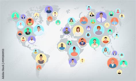 people   map vector illustration stock vector adobe stock