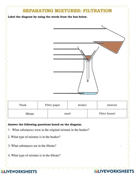 Separating Mixtures 3rd Grade 4th Grade Science Worksheet