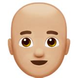 👨🏼‍🦲 Man: Medium-Light Skin Tone, Bald Meaning and Pictures