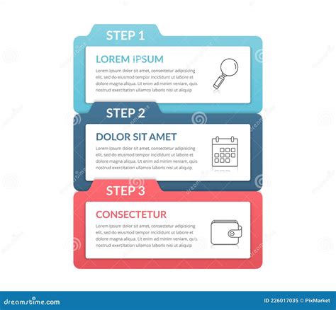 Infografisch Sjabloon Met 3 Stappen Vector Illustratie Illustration Of Grafisch Stap 226017035